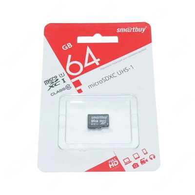 Карта памяти Smartbuy microSD 64GB  (Class 10)